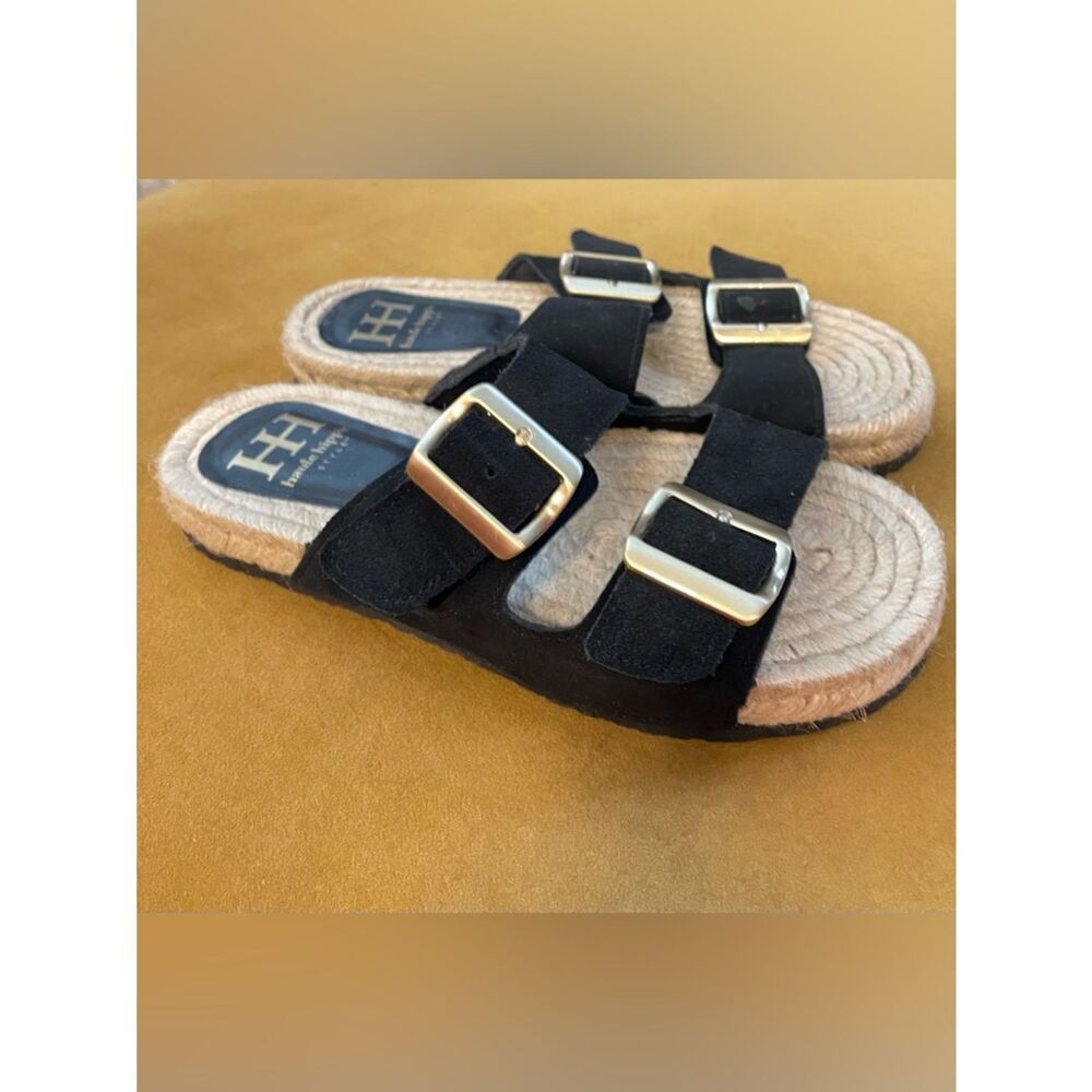 Haute Hippie Nikki Sandals Black Gold Accents - Size 8